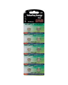 Dantona VAL-AG3-10 ValuePaq Energy AG3 Alkaline Button Cell Batteries, 10 Pack