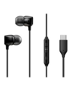 Cresyn CPU-CS0115BK01 C-Type Wired Stereo Earbuds with Microphone, Black, CPU-CS0115BK01